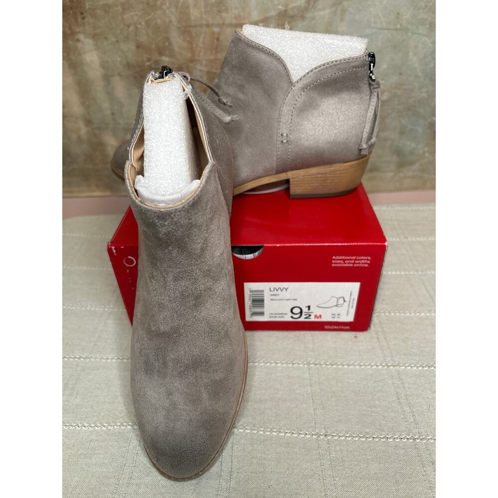 Journee Collection Livvy Women's Ankle Booties Grey Size 9.5 M Block Heel